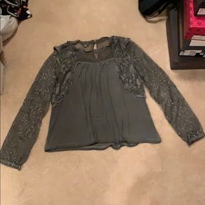 Grey lace top
